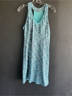 MPG Aqua Patterned Racerback Tank Dress